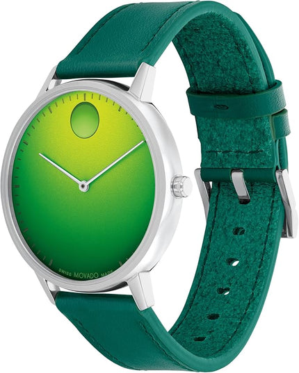 Movado Face Watch - Swiss Quartz, Leather Strap - Classic, Timeless Luxury Fashion Timepiece for Him or Her - 41mm