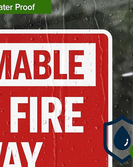 Flammable Keep Fire Away Sign, 10x7 Inches, 4 Mil Vinyl Decal Stickers Weather Resistant, Made in USA by My Sign Center