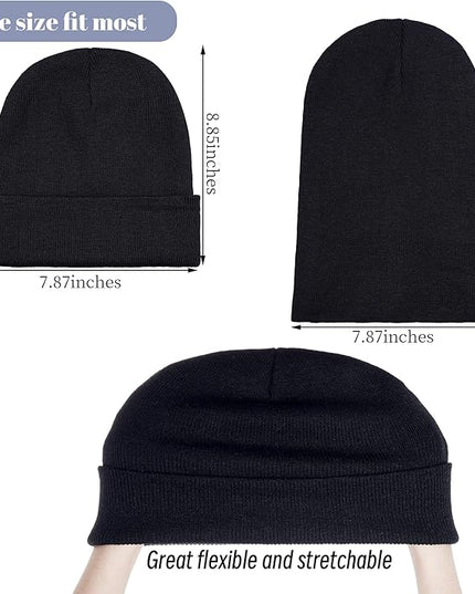 Pistha 12 Pack Beanie Hats Winter Hats for Men Women Knit Cuffed Skull Cap Warm Bulk Pack Gifts for Christmas Cold Weather