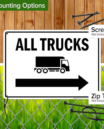 All trucks With Right Arrow Sign, 10x14 Inches, Rust Free .040 Aluminum, Fade Resistant, Made in USA by My Sign Center