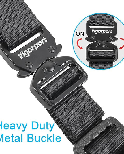 Vigorport Utility Straps Quick Release Nylon Backpack Accessory Bag Strap,Adjustable for Hiking,Travel,Outdoor Sports-4 Pack (Black-Metal Buckle, 1" W-48 L)