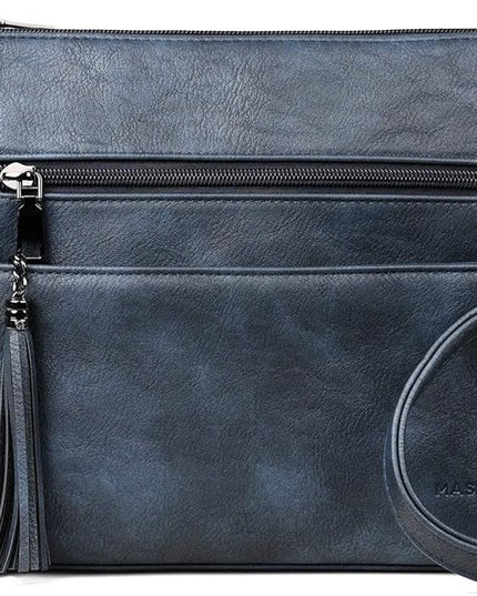 MASINTOR Crossbody Bags for Women, Lightweight Medium Crossbody Purse, Soft Leather Women's Shoulder Handbags with Tassel