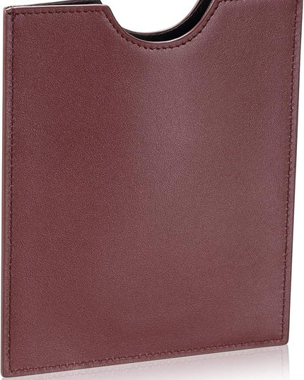 HISCOW Minimalist Passport Sleeve - Italian Calfskin (Wine Red)