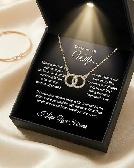 Evername To My Wife, Beautiful Necklace with an Emotional Message Card in a Luxury LED Jewelry Box. Great Birthday, Anniversary, Valentines Day Gift