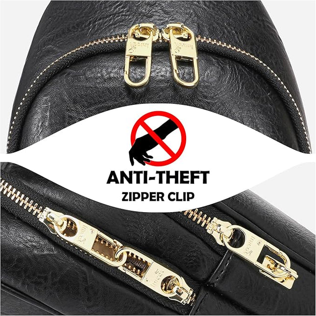 Anti Theft Crossbody Bags for Women Leather Sling Bag Cross Body Travel Purse Chest Bags Fanny Pack Gift Teen Girl