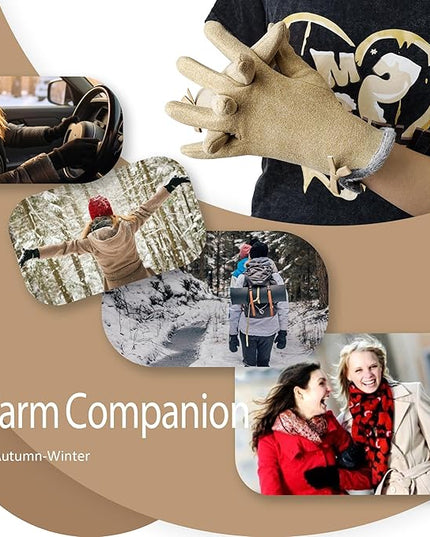 Vagasi Winter Gloves for Women, Touch Screen Cold Weather Thermal Warm Windproof Gloves, Soft Thick Fleece Lining Glove
