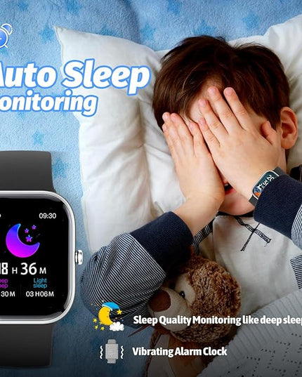 Smart Watch for Kids Fitness Tracker No Phone/APP Needed,19 Sport Mode,1.5" DIY Dial,IP68 Waterproof,Sleep Monitor,Pedometers,Heart Rate,Great Birthday Gift for Boys Girls Teens 6-14 year Olds (Black)