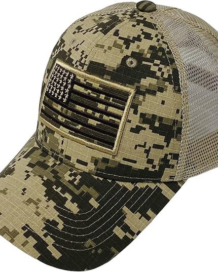 Roytrense Embroidered American Flag Unisex Baseball Cap (100% Cotton)