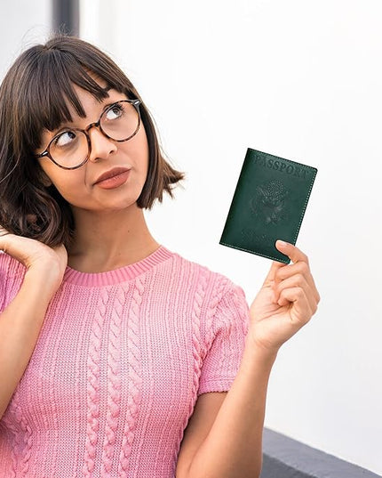 HIFA Leather Passport Holder, Handmade Passport Cover with Card and Ticket Slot - Genuine Leather, Elegant Design, Easy Access - Passport Case, Passport Wallet, Passport Holder