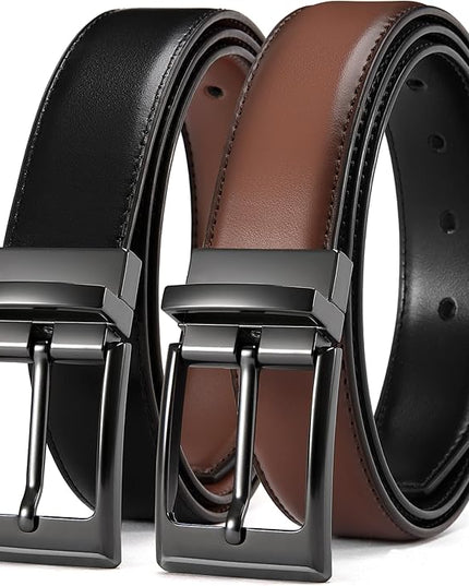 CHAOREN Reversible Belt Men 1 Piece - 1.25" Leather Dress Belt - Trim to Fit for Elegant Style
