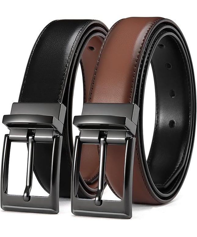 CHAOREN Reversible Belt Men 1 Piece - 1.25" Leather Dress Belt - Trim to Fit for Elegant Style