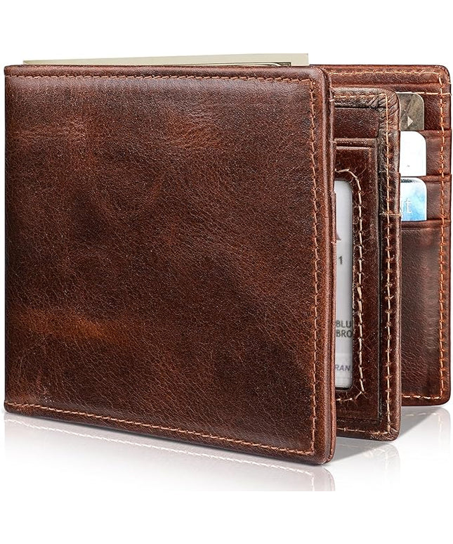 Artpaxy Mens Wallet Bifold Genuine Leather RFID Blocking Wallet for Men with 1 ID Windows 13 Card Holders 2 cash pockets 1 Gift Box