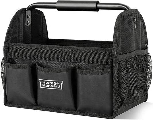 Detailing Caddy Organizer with Handle - Storage, Cars, & Cleaning Caddy for Supplies, Tools, & Home Improvement - Heavy Duty Car Detailing Supplies With Multi-Pockets & Collapsible Tote Design