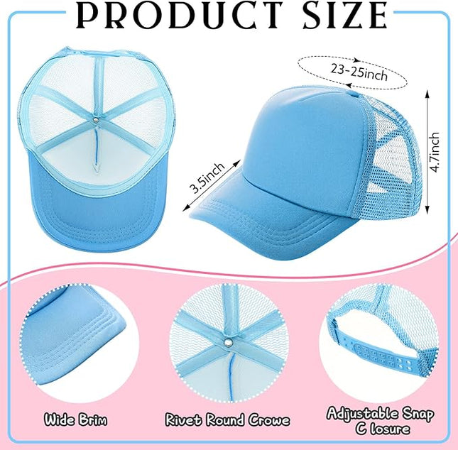 Hercicy 40 Pack Sublimation Blank Trucker Hat Bulk Baseball Cap Adjustable Mesh Unisex Polyester Hat Heat Transfer