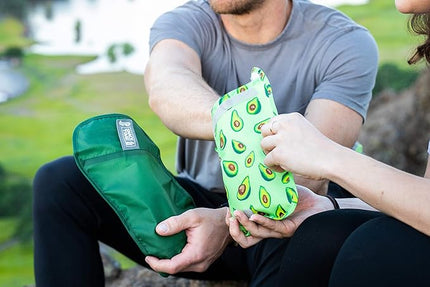 ChicoBag Snack Time rePETe Reusable Sandwich Bags w/Secure Hook & Loop | Perfect for Sandwiches & Snacks | Eco-Conscious Baggies | Easy to Clean | Avocado Pattern (Pack of 3)
