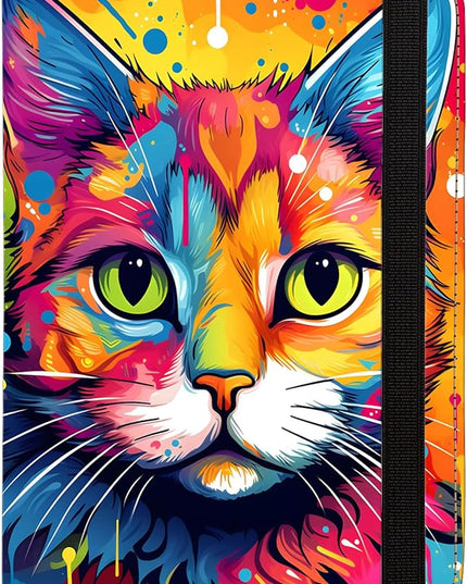 Passport Holder,Cute Passport Cover for Women Men,Travel Document Organizer Holder Boy Girl Wallet personalized Leather Rfid Passport Wallet (Colorful Cat)