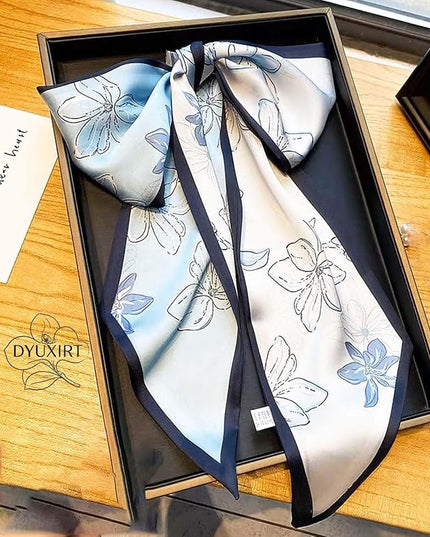 Head Scarf Purse Handle Neck Satin Hair Scarfs For Bag Lightweight Silky Long Thin Women's Fashion Scarves 59 * 5.9”