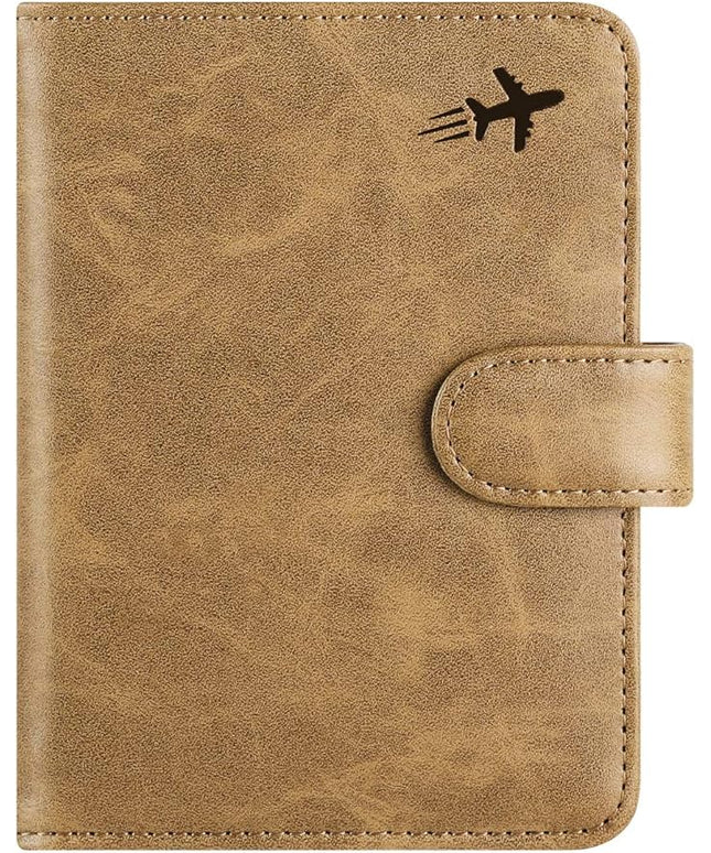 Passport Holder Cover Wallet RFID Blocking Leather Card Case Travel Accessories for Women Men (#Brown)