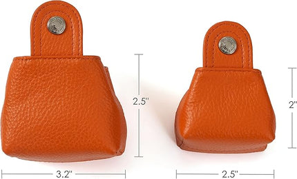 Cockatoo Genuine Leather Coin Pouch Change Holder, Mini Snap Pocket Wallet for Men Women (Red, Small)