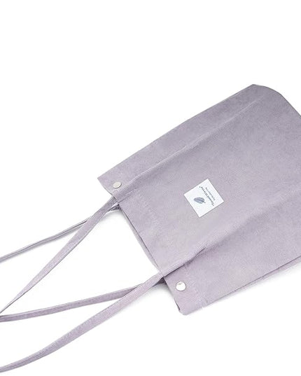 Corduroy Tote Bag Cute Tote Bags for Women Shoulder Bag with Inner Pocket for Work Beach Travel and Shopping Grocery