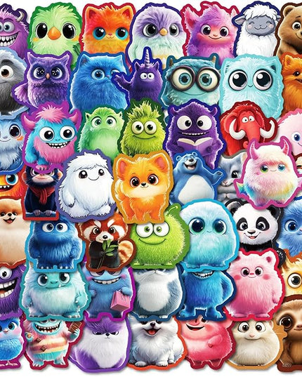 100PCS Animal Stickers and Vinyl Decals – Cute Monster & Critter Waterproof Stickers for Journals, Scrapbooks, Water Bottles, Laptops – Great for Kids, Teens, Boys, Girls
