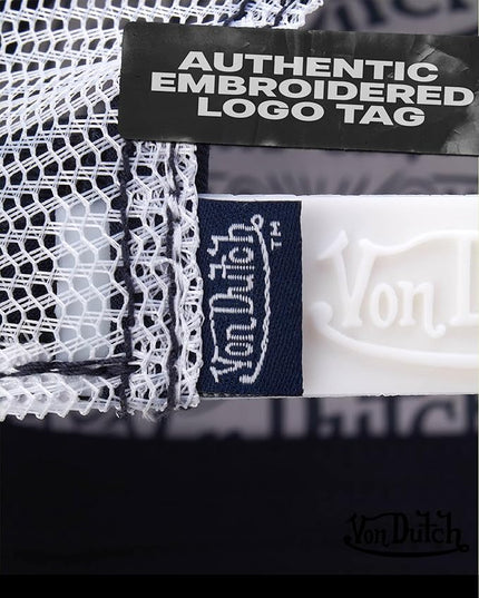 Von Dutch Unisex Trucker Hat - Curved Bill Mesh Back Retro Classic Adjustable Snapback Baseball Cap for Men and Women