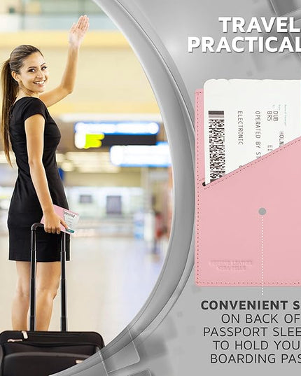 Alban RFID Passport Holder Women Men RFID Blocking Travel Passport Wallet Case Genuine Leather Passport Cover porta pasaporte