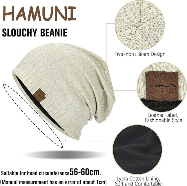 Slouchy Beanie for Men Women Soft Lightweight Running Beanie Hat Chemo Cap Skull Cap