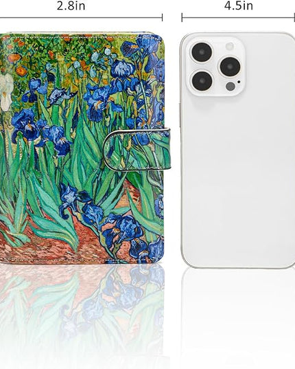 Passport Holder for Travel Essentials, RFID Blocking Passport Wallet Cover with Magnetic Closure, Passport Book Holders for Women and Men (Irises)