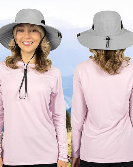 SUN CUBE Wide Brim Sun Hat Men Women, Fishing Hats Sun UV Protection, Mens Hiking Bucket Hat Safari Beach Boonie, UPF 50+