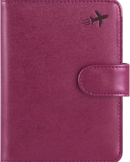 Passport Holder Cover Wallet RFID Blocking Leather Card Case Travel Accessories for Women Men (Z #Purple)