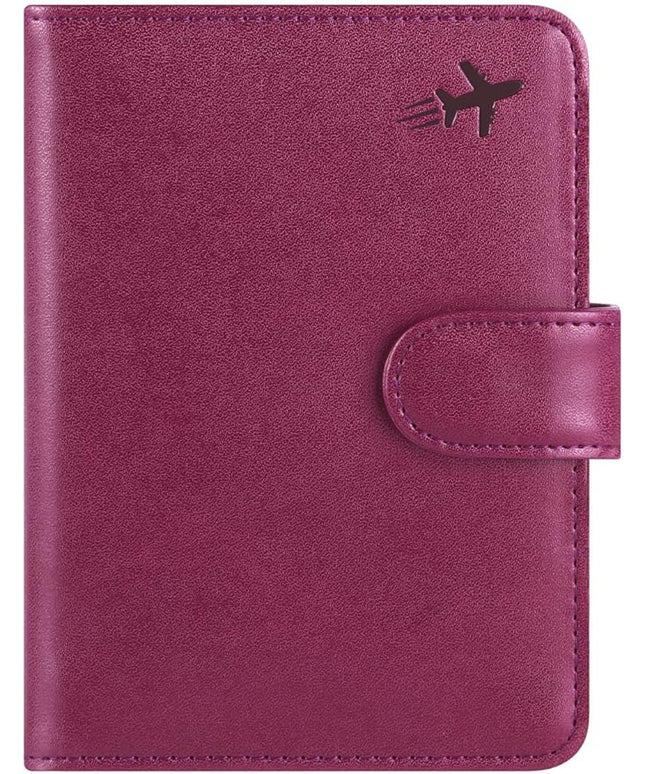 Passport Holder Cover Wallet RFID Blocking Leather Card Case Travel Accessories for Women Men (Z #Purple)