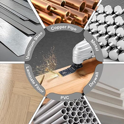 Oscillating Saw Blades, Diagtree 115PCS Titanium Oscillating Multitool Blades for Metal, Wood and Plastic, fit Dewalt Milwaukee Ryobi Fein Dremel Bosch Rockwell Makita Porter(Titanium, 115)