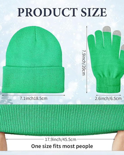 48 Pcs Bulk Winter Knit Beanies Gloves Men Women Warm Beanie Touchscreen Gloves Set Cozy Winter Accessories