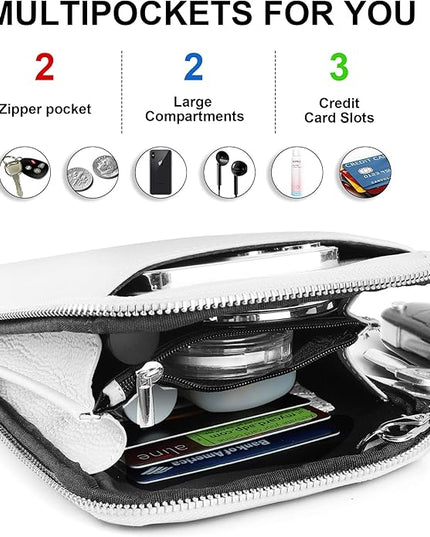 befen Genuine Leather Crossbody Cell Phone Purse for Women, Small Zip Around RFID Blocking Crossbody Wallet Bags