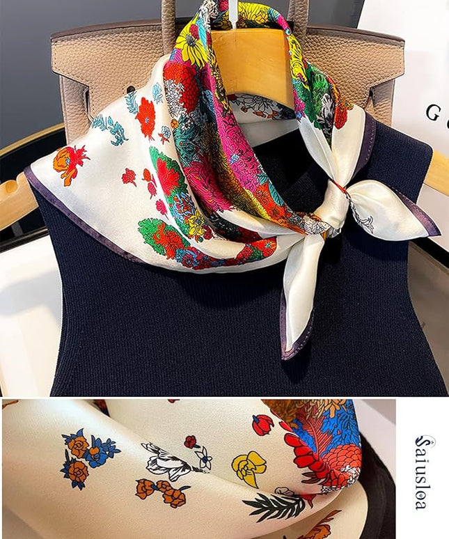 Neck Scarf For Womens Silky Head Scarves Hair Bandanas Square Scarf Fashion Accessories lightweight