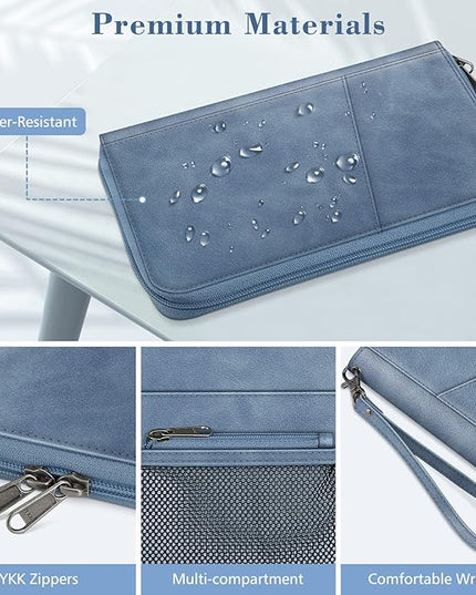 Fintie Family Passport Holder Wallet, RFID Blocking Travel Document Organizer Clutch Bag Credit Cards Case Cover for Women Men