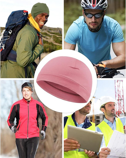 Syhood 4 Pcs Cotton Skull Caps for Men Women Breathable Beanie Thin Sleep Hat Night Running Cap Helmet Liner for Cycling Gym