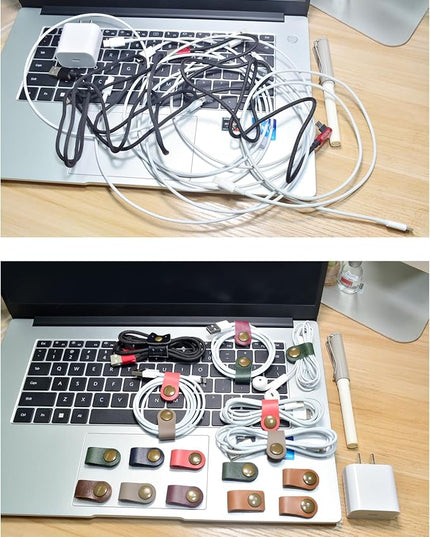 CAILLU Cord Organizer,Cord Keeper,Cable Organizer USB Holder,Cable Management,Cable Straps,Earbud case,wrap Headset Winder,Phone Earphone Clips Ties Stocking Stuffers for Women Men Gifts 10