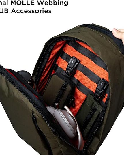 ALPAKA Metro Backpack Pro for Men - Fits 15.6" Laptop Business Travel Backpack with YKK Zippers, MOD Key Leash & Luggage Pass-through, Weatherproof X-pac Material Work Bag(Olive Green)