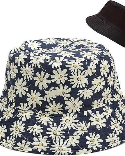 XYIYI Cute Bucket Hat Beach Fisherman Hats for Women, Reversible Double-Side-Wear