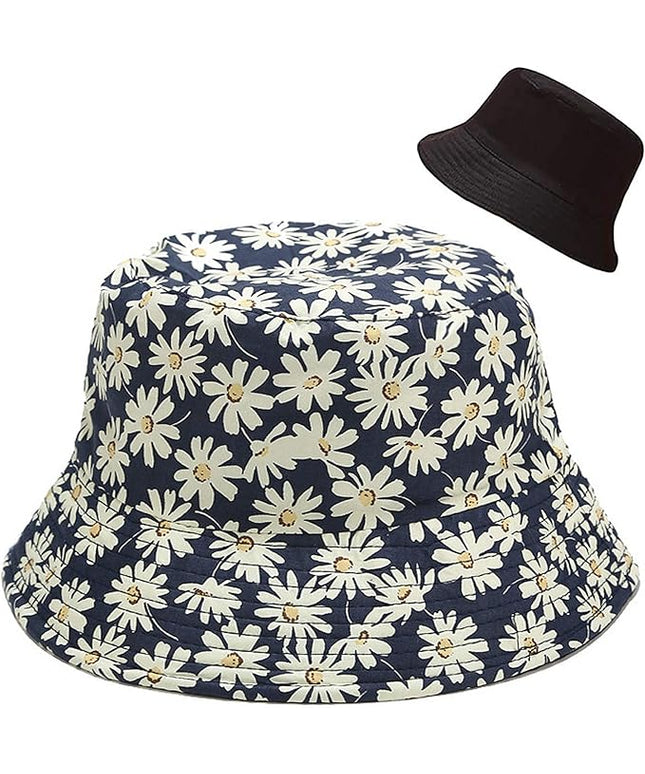XYIYI Cute Bucket Hat Beach Fisherman Hats for Women, Reversible Double-Side-Wear