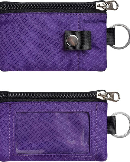 Minimalist RFID Blocking Small Wallet with ID Window,WaterResistant Zip Id Case Wallet with Lanyard Keychain for Cards,Cash,Travel,Women,Men