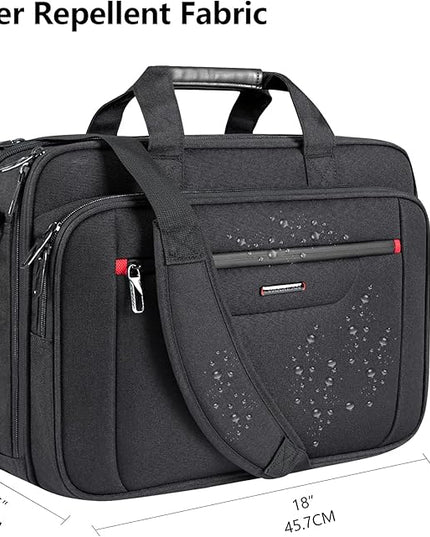 VANKEAN Laptop Briefcase Premium Laptop Case Fits Up to 17.3 Inch Business Shoulder Bag Laptop Expandable Water-Repellent Messenger Bag for Men/ Women Computer Bag for Travel/ Business/ Black