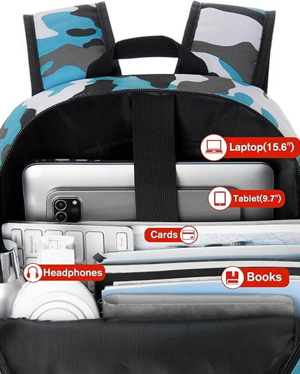 YAMTION School Backpack,17.3 Inch Bookbag Men and Teen Boy School bag with USB Charging Port for High School College