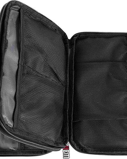 BUBM Double Layer Electronic Accessories Organizer, Travel Gadget Bag for Cables, USB Flash Drive, Plug and More, Perfect Size Fits for iPad Mini (Medium, Black)
