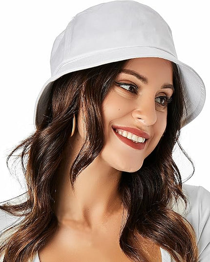 Umeepar Unisex Cotton Packable Bucket Hat Sun Hat Plain Colors for Men Women