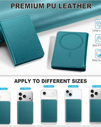TUCCH for Magsafe Wallet with 6 Card Holders, RFID Blocking [Clear ID Window] PU Leather Folio Magnetic Phone Wallet for iPhone 17/16/15/14/13/12/Plus/Air/Pro/Pro Max Series, Teal Green