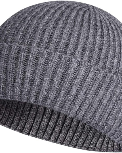 ROYBENS Swag Wool Knit Cuff Short Fisherman Beanie for Men Women, Winter Warm Hats