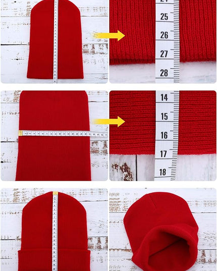Zhanmai 12 Pack Small Winter Beanie Hats Bulk Warm Knitted Cuffed Skull Cap for Men Women